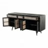 Nova Solo Nordic Mindi Rattan Buffet with 5 Doors, 3 Drawers - Front Side Opened Angle - Nova Solo Nordic Mindi Rattan Buffet with 5 Doors, 3 Drawers - Front Side Opened Angle