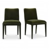 Moe's Home Collection Calla Dining Chair, Green Velvet - Set of Two - Angle