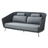 Cane-Line Mega 2-Seater Sofa, Incl. Grey Cushion Set