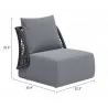 Mekan Accent Chair in Gray- seat dimension - Mekan Accent Chair in Gray- seat dimension