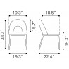 Menlo Dining Chair in Green- dimension