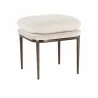 Sunpan Koffi Stool Dark Bronze-Chacha Cream Meg Taupe - Front Side Angle - Sunpan Koffi Stool Dark Bronze-Chacha Cream Meg Taupe - Front Side Angle