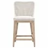 Essentials For Living Mesh Counter Stool, White Speckle Flat Rope, Performance White Speckle, Natural Gray Mahogany - Front Angle - Essentials For Living Mesh Counter Stool, White Speckle Flat Rope, Performance White Speckle, Natural Gray Mahogany - Front Angle