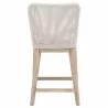 Essentials For Living Mesh Counter Stool, White Speckle Flat Rope, Performance White Speckle, Natural Gray Mahogany - Back Angle - Essentials For Living Mesh Counter Stool, White Speckle Flat Rope, Performance White Speckle, Natural Gray Mahogany - Back Angle