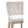 Essentials For Living Mesh Counter Stool, White Speckle Flat Rope, Performance White Speckle, Natural Gray Mahogany - Seat Closeup Angle - Essentials For Living Mesh Counter Stool, White Speckle Flat Rope, Performance White Speckle, Natural Gray Mahogany - Seat Closeup Angle