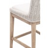 Essentials For Living Mesh Counter Stool, White Speckle Flat Rope, Performance White Speckle, Natural Gray Mahogany - Seat Closeup Back Angle