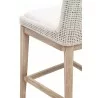 Essentials For Living Mesh Counter Stool, White Speckle Flat Rope, Performance White Speckle, Natural Gray Mahogany - Seat Closeup Back Angle - Essentials For Living Mesh Counter Stool, White Speckle Flat Rope, Performance White Speckle, Natural Gray Mahogany - Seat Closeup Back Angle
