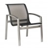 Woodard Metropolis Sling Stacking Dining Armchair - Angled