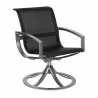 Woodard Metropolis Sling Swivel Dining Armchair - Angled - Woodard Metropolis Sling Swivel Dining Armchair - Angled