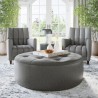 Sunpan Nilda Ottoman Vintage Charcoal Leather - Lifestyle