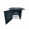 Crawford and Burke Kimball Black Metal Square Fire Pit Table with Glass Rocks, Open View - Crawford and Burke Kimball Black Metal Square Fire Pit Table with Glass Rocks, Open View