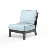Monterey Armless Club in Canvas Skyline w/ Self Welt - Front Side Angle