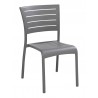 Aluminum Side Chair W/ Groove Cut Out - Warm Grey