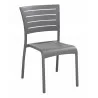 Aluminum Side Chair W/ Groove Cut Out - Warm Grey - Aluminum Side Chair W/ Groove Cut Out - Warm Grey