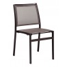 Powder Coating Aluminum Side Chair W/ Textile Back and Seat - AL-5724S - Anthracite Black