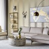 Sunpan Diaz Coffee Table in Marble-Look Antique Brass - Lifestyle