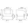 Micaela Armchair Gray - Dimensions