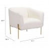 Micaela Armchair Ivory - Seating Dimensions