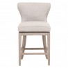 Milton Swivel Counter Stool - Bisque French Linen Natural Gray Ash - Front