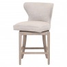 Milton Swivel Counter Stool - Bisque French Linen Natural Gray Ash - Swivel Rolled 