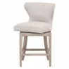 Milton Swivel Counter Stool - Bisque French Linen Natural Gray Ash - Swivel Rolled  - Milton Swivel Counter Stool - Bisque French Linen Natural Gray Ash - Swivel Rolled 
