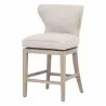 Milton Swivel Counter Stool - Bisque French Linen Natural Gray Ash - Angled - Milton Swivel Counter Stool - Bisque French Linen Natural Gray Ash - Angled