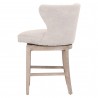 Milton Swivel Counter Stool - Bisque French Linen Natural Gray Ash - Back Angled Left Shifted