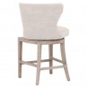 Milton Swivel Counter Stool - Bisque French Linen Natural Gray Ash - Back Angled 