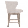 Milton Swivel Counter Stool - Bisque French Linen Natural Gray Ash - Back Angled Right Shifted