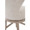 Milton Swivel Counter Stool - Bisque French Linen Natural Gray Ash - Seat back Close-up