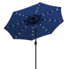 AZ Patio Heaters Solar Market Umbrella with LED Lights in Blue - Lifestyle