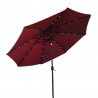 AZ Patio Heaters Solar Market Umbrella with LED Lights in Red - Front Angle