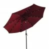 AZ Patio Heaters Solar Market Umbrella with LED Lights in Red - Front Angle - AZ Patio Heaters Solar Market Umbrella with LED Lights in Red - Front Angle