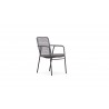 Azzurro Living Milos Stackable Dining Chair With Smoke Cushion - Angled