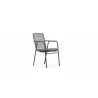 Azzurro Living Milos Stackable Dining Chair With Smoke Cushion - Angled - Azzurro Living Milos Stackable Dining Chair With Smoke Cushion - Angled