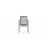 Azzurro Living Milos Stackable Dining Chair With Smoke Cushion - Front - Azzurro Living Milos Stackable Dining Chair With Smoke Cushion - Front