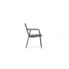 Azzurro Living Milos Stackable Dining Chair With Smoke Cushion - Side View