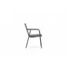 Azzurro Living Milos Stackable Dining Chair With Smoke Cushion - Side View - Azzurro Living Milos Stackable Dining Chair With Smoke Cushion - Side View