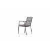 Azzurro Living Milos Stackable Dining Chair With Smoke Cushion - Back Angled