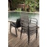 Azzurro Living Milos Stackable Dining Chair With Smoke Cushion - Stacked Lifestyle Photo