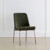 Sunpan Zeke Dining Chair Antique Brass in Bergen Olive - Front Side View