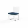 Newport Armless Dining Chair in Spectrum Indigo, No Welt - Front Side Angle - Newport Armless Dining Chair in Spectrum Indigo, No Welt - Front Side Angle