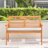 Vifah Waimea Honey Slatted Eucalyptus Wood Garden Bench with Cushion, Front Angle