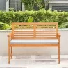Vifah Waimea Honey Slatted Eucalyptus Wood Garden Bench with Cushion, Front Angle - Vifah Waimea Honey Slatted Eucalyptus Wood Garden Bench with Cushion, Front Angle