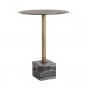 Sunpan Kata Bar Table in Grey Marble - Front Angle