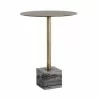Sunpan Kata Bar Table in Grey Marble - Front Angle - Sunpan Kata Bar Table in Grey Marble - Front Angle