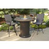 Outdoor Greatroom Company 48" Colonial Pub Crystal Fire Pit Table with Marbelized Noche Top - Lifestyle