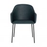 Sunpan Hensley Dining Armchair in Dark Teal - Front Angle
