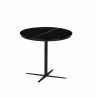Bellini Italian Home Mobi End Table in Small Shiny Ceramic top in Sahara Noir with Metal legs - Front Angle
