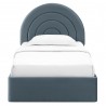 Modway Solana Arched Performance Velvet Twin Platform Bed Blue Front